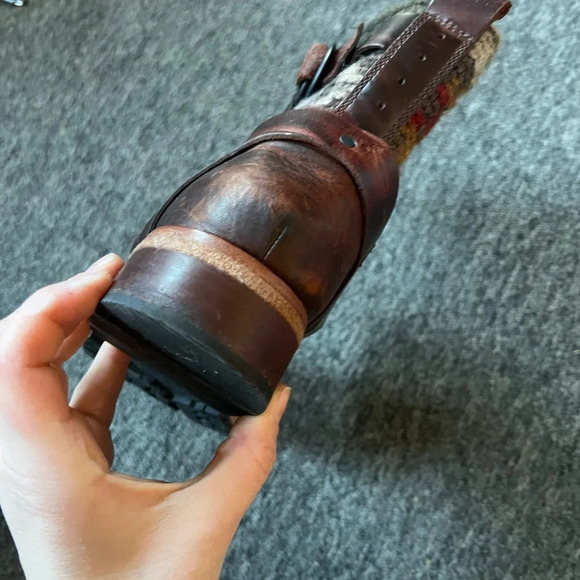 Woolrich Moto Southwestern Wool Leather Boots, size 7.5 - Picture 4 of 8